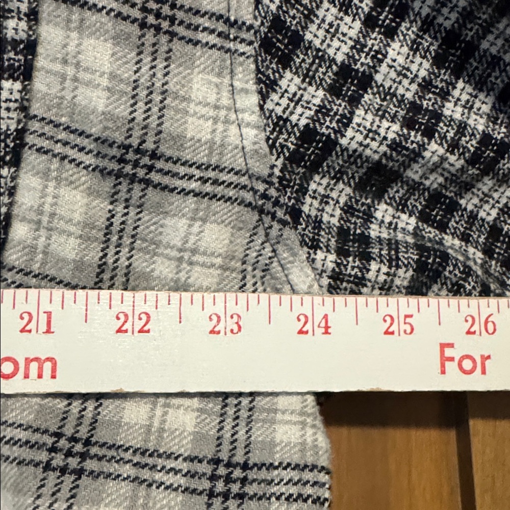 American Eagle Cropped Patchwork plaid Hoodie Shi… - image 7